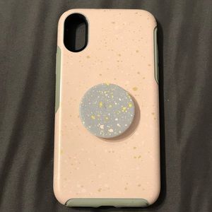 iPhone X Otterbox Symmetry case w/Popsocket